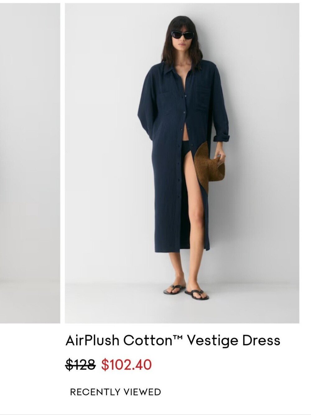 Aritzia AirPlush Cotton™ Vestige Dress — Navy